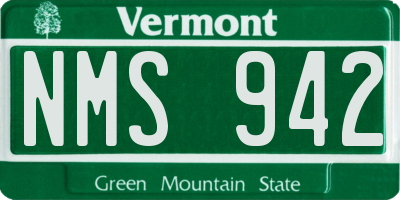 VT license plate NMS942