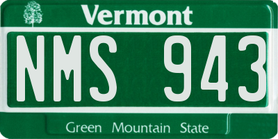 VT license plate NMS943