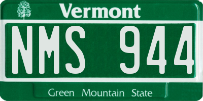 VT license plate NMS944