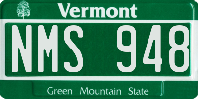 VT license plate NMS948