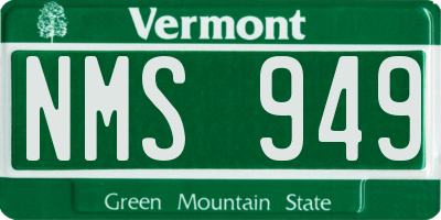 VT license plate NMS949