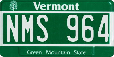 VT license plate NMS964