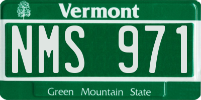 VT license plate NMS971