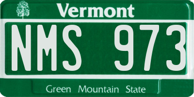 VT license plate NMS973