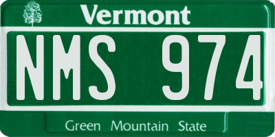 VT license plate NMS974