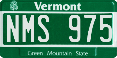 VT license plate NMS975