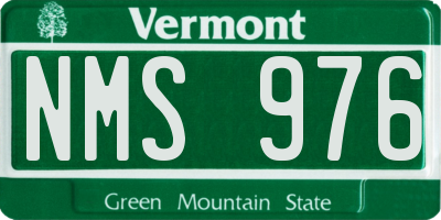 VT license plate NMS976