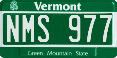 VT license plate NMS977