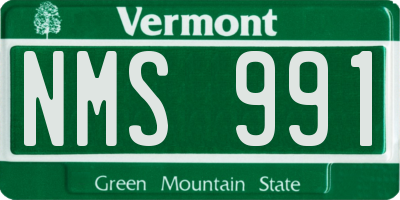 VT license plate NMS991