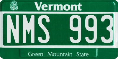 VT license plate NMS993