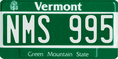 VT license plate NMS995