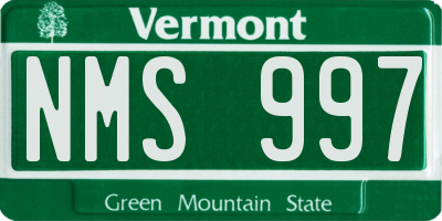 VT license plate NMS997