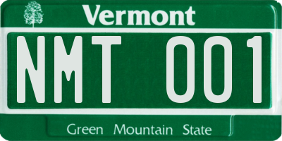 VT license plate NMT001