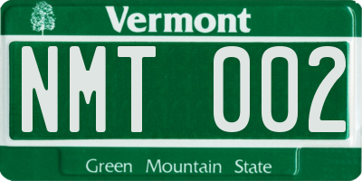 VT license plate NMT002
