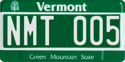 VT license plate NMT005