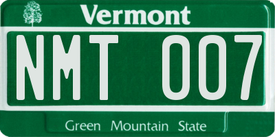 VT license plate NMT007