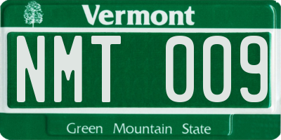 VT license plate NMT009