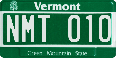 VT license plate NMT010