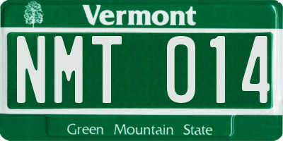 VT license plate NMT014