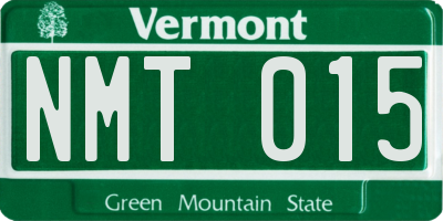 VT license plate NMT015