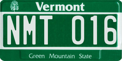 VT license plate NMT016