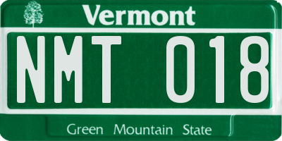 VT license plate NMT018