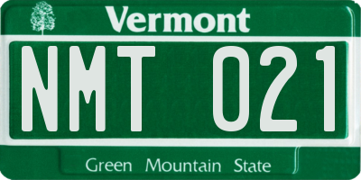 VT license plate NMT021