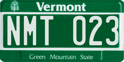 VT license plate NMT023