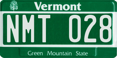 VT license plate NMT028