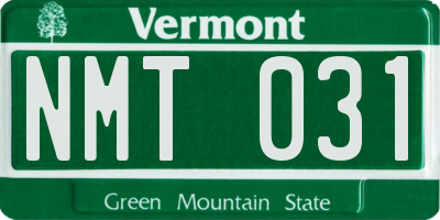 VT license plate NMT031