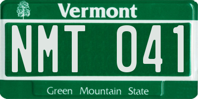 VT license plate NMT041
