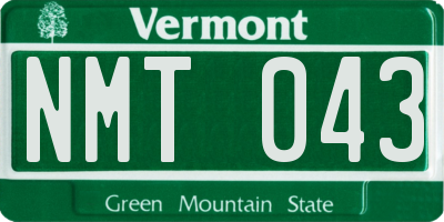 VT license plate NMT043