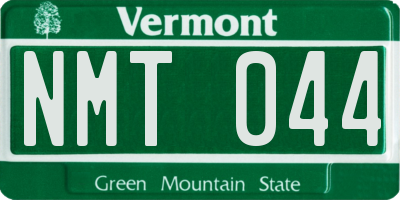 VT license plate NMT044