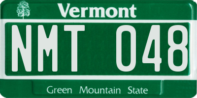 VT license plate NMT048