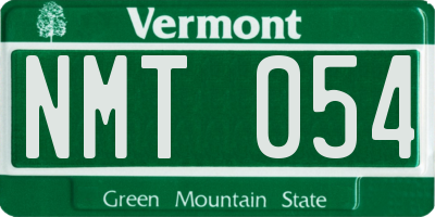 VT license plate NMT054
