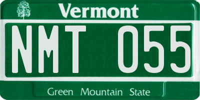 VT license plate NMT055