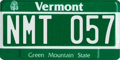 VT license plate NMT057