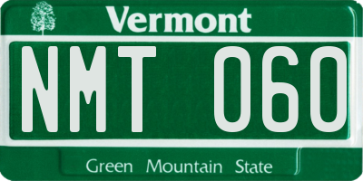 VT license plate NMT060