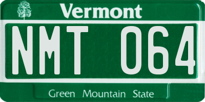 VT license plate NMT064