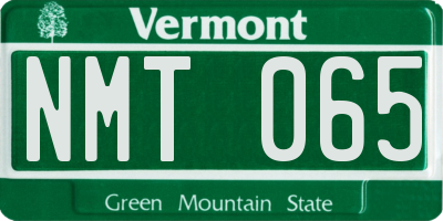 VT license plate NMT065