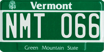 VT license plate NMT066