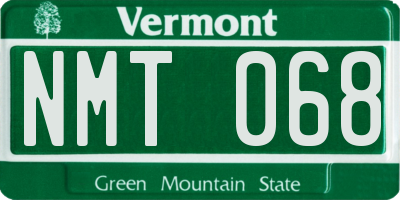 VT license plate NMT068