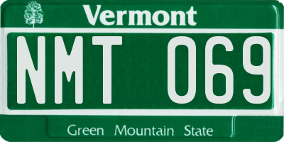 VT license plate NMT069