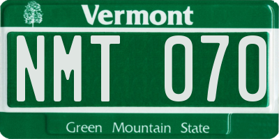 VT license plate NMT070