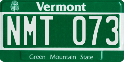 VT license plate NMT073