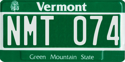 VT license plate NMT074