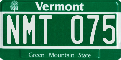 VT license plate NMT075