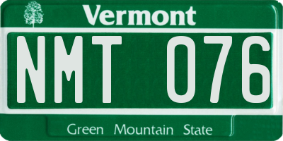 VT license plate NMT076