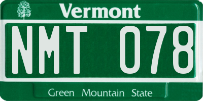 VT license plate NMT078