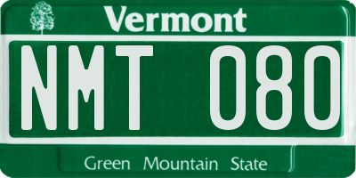 VT license plate NMT080